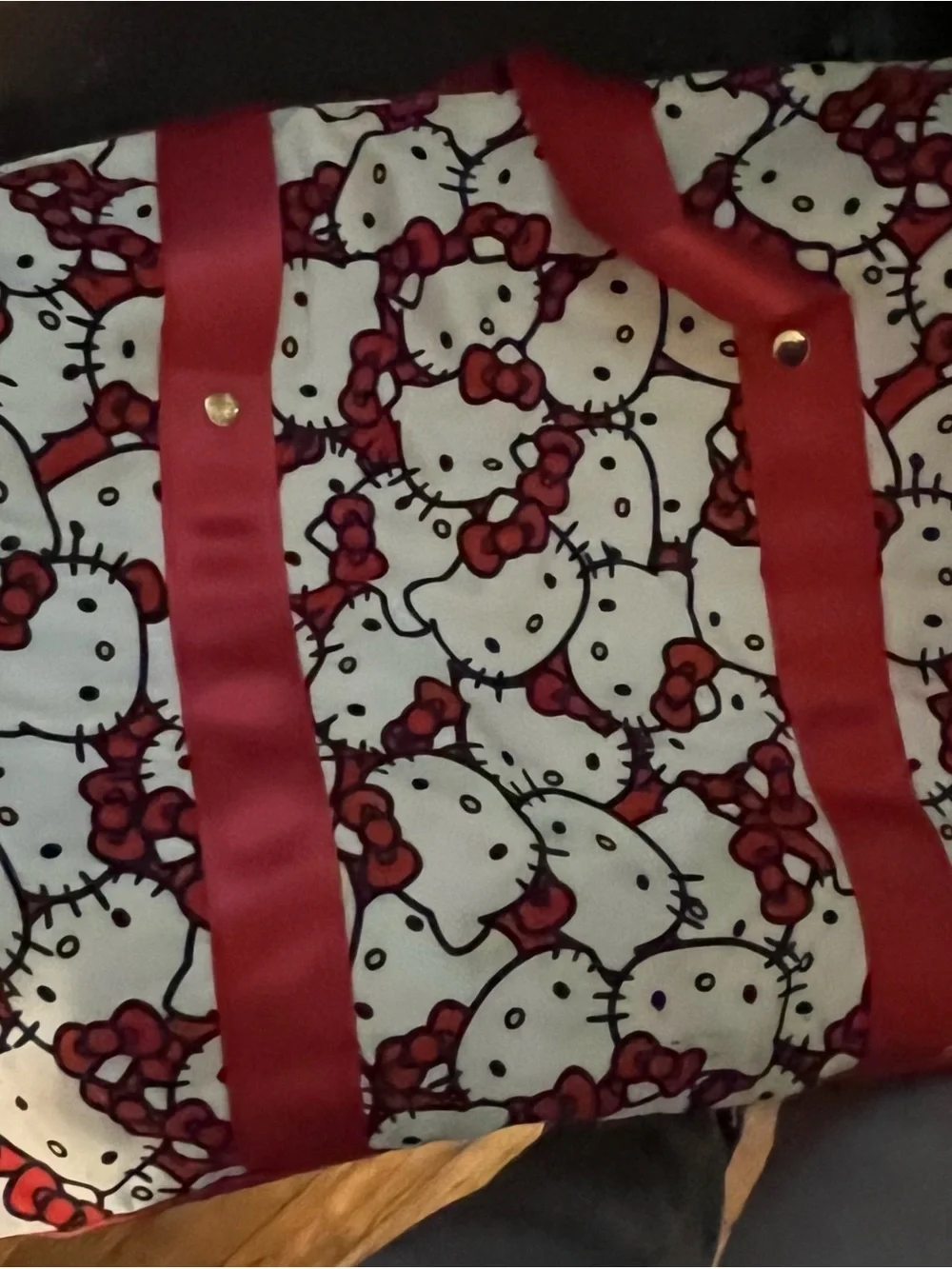 Hello Kitty White Tote with Red Bow Accents